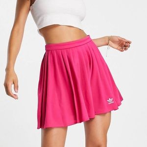 💗 Adidas Originals Adicolor Hot Pink Pleated Skater Skirt 💗